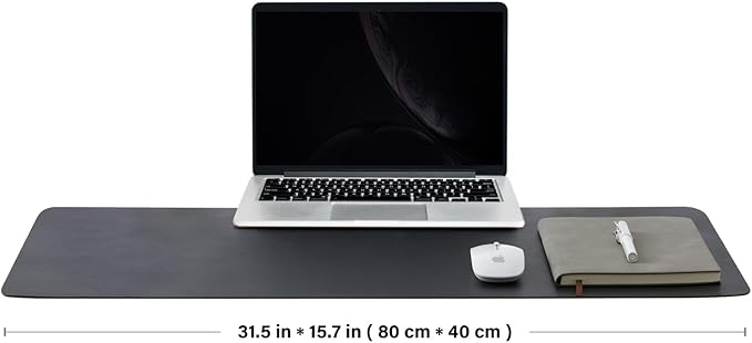 Cork Desk Mat - Dual - Sided Desk Pad for Office and Home - Desk Organization and Accessories - Ideal for Large Mouse Pad and Desk Mats on Top of Desks(Black,80cmx 40cm) | Desk Pads Blotters - TrueDesk