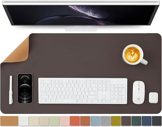 Cork Desk Mat - Dual - Sided Desk Pad for Office and Home - Desk Organization and Accessories - Ideal for Large Mouse Pad and Desk Mats on Top of Desks(Coffee,31.5"x 15.7") | Mouse Pads - TrueDesk