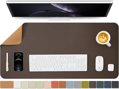 Cork Desk Mat - Dual - Sided Desk Pad for Office and Home - Desk Organization and Accessories - Ideal for Large Mouse Pad and Desk Mats on Top of Desks(Coffee,36"x 17") | Mouse Pads - TrueDesk
