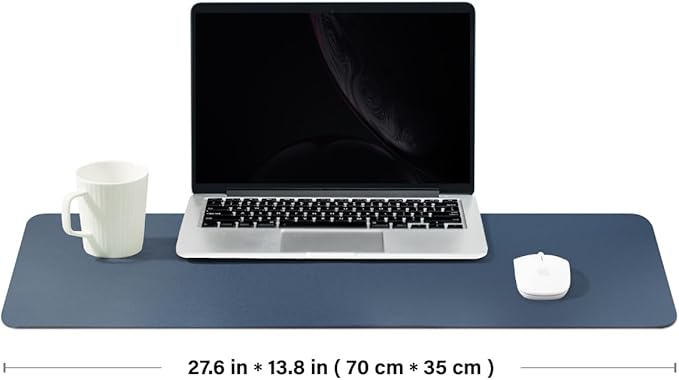 Cork Desk Mat - Dual - Sided Desk Pad for Office and Home - Desk Organization and Accessories - Ideal for Large Mouse Pad and Desk Mats on Top of Desks(Dark Blue,27.6"x 13.8") | Desk Pads Blotters - TrueDesk
