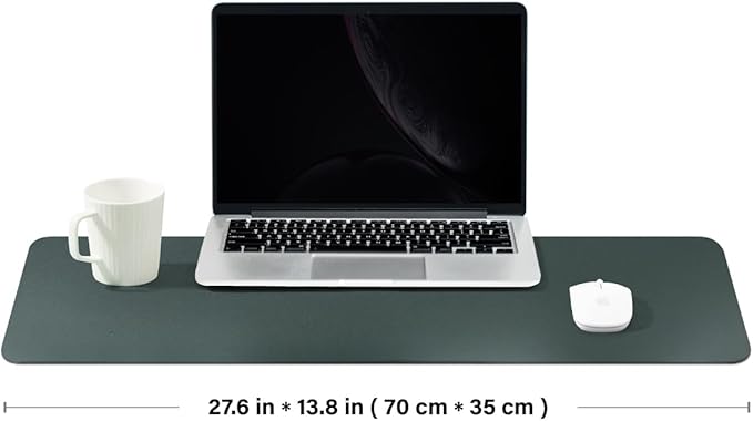 Cork Desk Mat - Dual - Sided Desk Pad for Office and Home - Desk Organization and Accessories - Ideal for Large Mouse Pad and Desk Mats on Top of Desks(Dark Green,27.6"x 13.8") | Desk Pads Blotters - TrueDesk