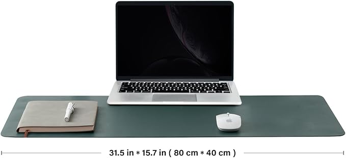 Cork Desk Mat - Dual - Sided Desk Pad for Office and Home - Desk Organization and Accessories - Ideal for Large Mouse Pad and Desk Mats on Top of Desks(Dark Green,80cmx 40cm) | Desk Pads Blotters - TrueDesk