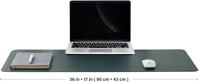 Cork Desk Mat - Dual - Sided Desk Pad for Office and Home - Desk Organization and Accessories - Ideal for Large Mouse Pad and Desk Mats on Top of Desks(Dark Green,90cmx 43cm) | Desk Pads Blotters - TrueDesk