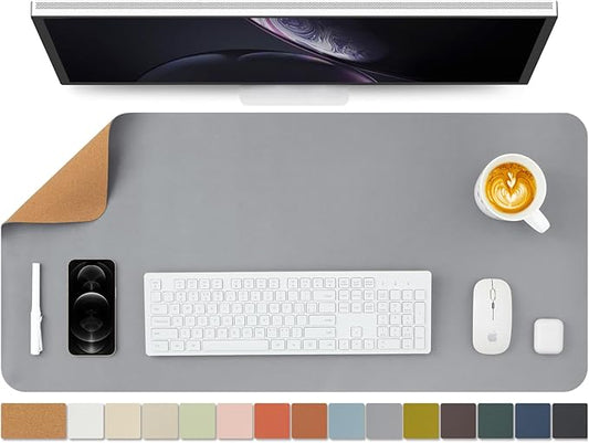 Cork Desk Mat - Dual - Sided Desk Pad for Office and Home - Desk Organization and Accessories - Ideal for Large Mouse Pad and Desk Mats on Top of Desks(Gray,36"x 17") | Mouse Pads - TrueDesk