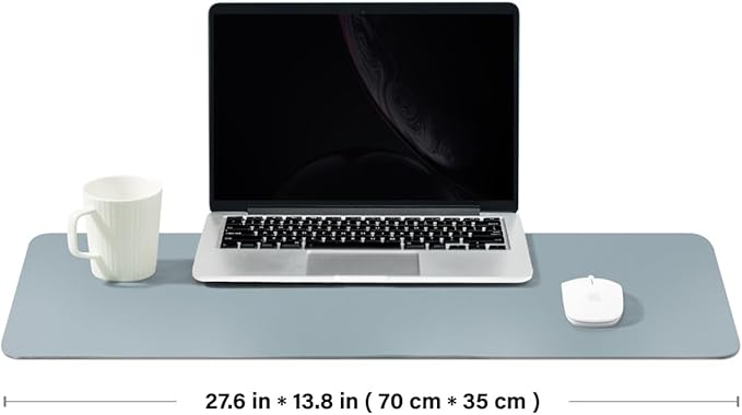 Cork Desk Mat - Dual - Sided Desk Pad for Office and Home - Desk Organization and Accessories - Ideal for Large Mouse Pad and Desk Mats on Top of Desks(Light Blue,27.6"x 13.8") | Desk Pads Blotters - TrueDesk