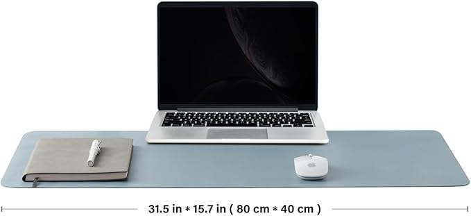 Cork Desk Mat - Dual - Sided Desk Pad for Office and Home - Desk Organization and Accessories - Ideal for Large Mouse Pad and Desk Mats on Top of Desks(Light Blue,80cmx 40cm) | Desk Pads Blotters - TrueDesk