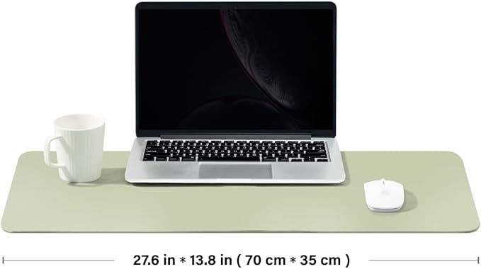 Cork Desk Mat - Dual - Sided Desk Pad for Office and Home - Desk Organization and Accessories - Ideal for Large Mouse Pad and Desk Mats on Top of Desks(Light Green,27.6"x 13.8") | Desk Pads Blotters - TrueDesk