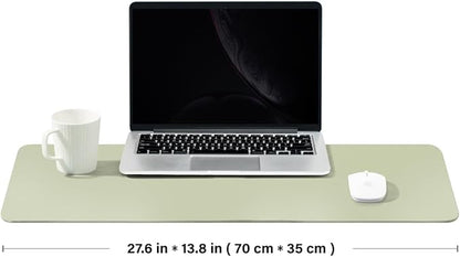 Cork Desk Mat - Dual - Sided Desk Pad for Office and Home - Desk Organization and Accessories - Ideal for Large Mouse Pad and Desk Mats on Top of Desks(Light Green,27.6"x 13.8") | Desk Pads Blotters - TrueDesk