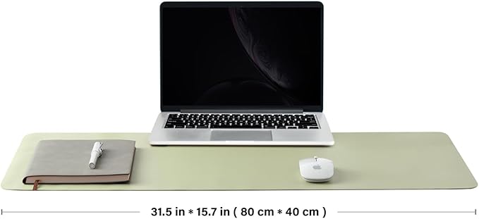 Cork Desk Mat - Dual - Sided Desk Pad for Office and Home - Desk Organization and Accessories - Ideal for Large Mouse Pad and Desk Mats on Top of Desks(Light Green,80cmx 40cm) | Desk Pads Blotters - TrueDesk