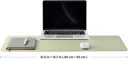 Cork Desk Mat - Dual - Sided Desk Pad for Office and Home - Desk Organization and Accessories - Ideal for Large Mouse Pad and Desk Mats on Top of Desks(Light Green,80cmx 40cm) | Desk Pads Blotters - TrueDesk