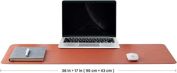 Cork Desk Mat - Dual - Sided Desk Pad for Office and Home - Desk Organization and Accessories - Ideal for Large Mouse Pad and Desk Mats on Top of Desks(Orange,36"x 17") | Desk Pads Blotters - TrueDesk