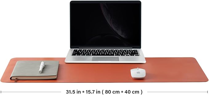 Cork Desk Mat - Dual - Sided Desk Pad for Office and Home - Desk Organization and Accessories - Ideal for Large Mouse Pad and Desk Mats on Top of Desks(Orange,80cmx 40cm) | Desk Pads Blotters - TrueDesk