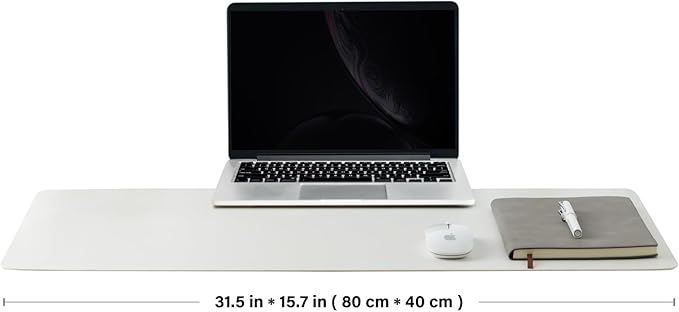 Cork Desk Mat - Dual - Sided Desk Pad for Office and Home - Desk Organization and Accessories - Ideal for Large Mouse Pad and Desk Mats on Top of Desks(White,80cmx 40cm) | Desk Pads Blotters - TrueDesk