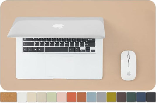Cork Desk Mat - Small Dual - Sided Desk Pad for Office and Home - Desk Organization and Accessories - Ideal for Large Mouse Pad and Small Desk Mats on Top of Desks(Apricot,23.6"x 13.8") | Desk Pads Blotters - TrueDesk