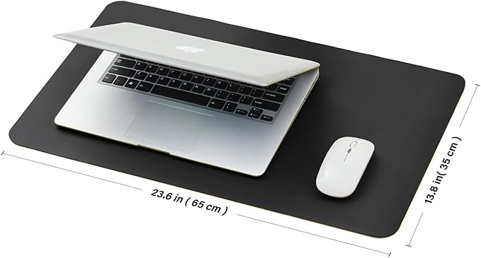 Cork Desk Mat - Small Dual - Sided Desk Pad for Office and Home - Desk Organization and Accessories - Ideal for Large Mouse Pad and Small Desk Mats on Top of Desks(Black,23.6"x 13.8") | Desk Pads Blotters - TrueDesk