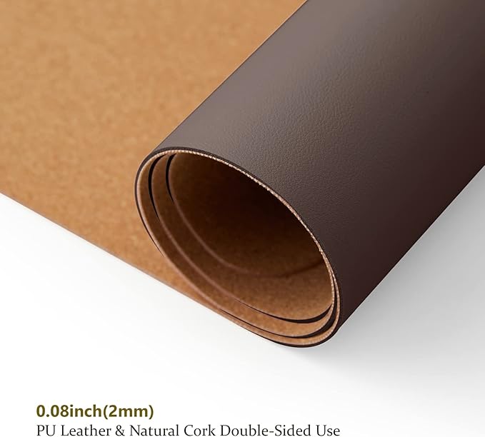 Cork Desk Mat - Small Dual - Sided Desk Pad for Office and Home - Desk Organization and Accessories - Ideal for Large Mouse Pad and Small Desk Mats on Top of Desks(Coffee,23.6"x 13.8") | Desk Pads Blotters - TrueDesk