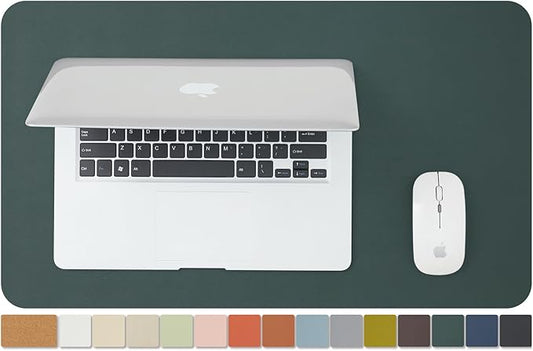 Cork Desk Mat - Small Dual - Sided Desk Pad for Office and Home - Desk Organization and Accessories - Ideal for Large Mouse Pad and Small Desk Mats on Top of Desks(Dark Green,23.6"x 13.8") | Desk Pads Blotters - TrueDesk