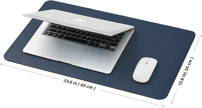 Cork Desk Mat - Small Dual - Sided Desk Pad for Office and Home - Desk Organization and Accessories - Ideal for Large Mouse Pad and Small Desk Mats on Top of Desks(Dark Blue,23.6"x 13.8") | Desk Pads Blotters - TrueDesk