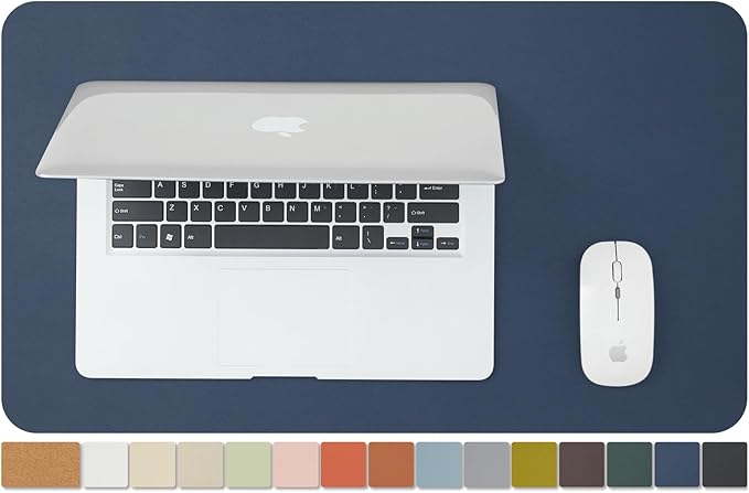 Cork Desk Mat - Small Dual - Sided Desk Pad for Office and Home - Desk Organization and Accessories - Ideal for Large Mouse Pad and Small Desk Mats on Top of Desks(Dark Blue,23.6"x 13.8") | Desk Pads Blotters - TrueDesk