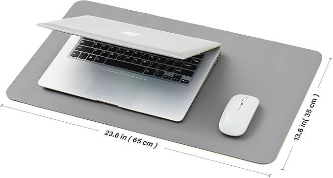 Cork Desk Mat - Small Dual - Sided Desk Pad for Office and Home - Desk Organization and Accessories - Ideal for Large Mouse Pad and Small Desk Mats on Top of Desks(Gray,23.6"x 13.8") | Desk Pads Blotters - TrueDesk