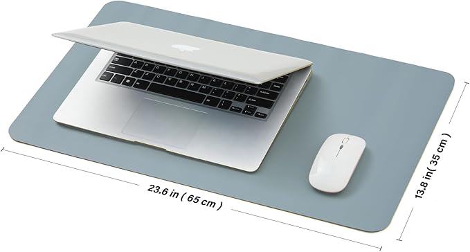 Cork Desk Mat - Small Dual - Sided Desk Pad for Office and Home - Desk Organization and Accessories - Ideal for Large Mouse Pad and Small Desk Mats on Top of Desks(Light Blue,23.6"x 13.8") | Desk Pads Blotters - TrueDesk