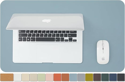 Cork Desk Mat - Small Dual - Sided Desk Pad for Office and Home - Desk Organization and Accessories - Ideal for Large Mouse Pad and Small Desk Mats on Top of Desks(Light Blue,23.6"x 13.8") | Desk Pads Blotters - TrueDesk