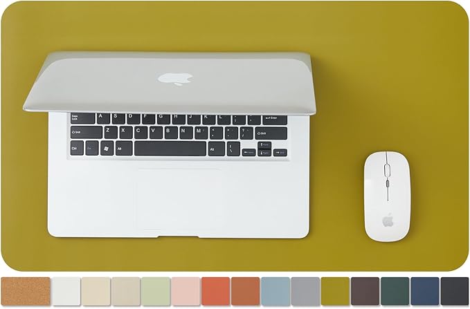 Cork Desk Mat - Small Dual - Sided Desk Pad for Office and Home - Desk Organization and Accessories - Ideal for Large Mouse Pad and Small Desk Mats on Top of Desks(Olive Green,23.6"x 13.8") | Desk Pads Blotters - TrueDesk
