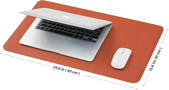 Cork Desk Mat - Small Dual - Sided Desk Pad for Office and Home - Desk Organization and Accessories - Ideal for Large Mouse Pad and Small Desk Mats on Top of Desks(Orange,23.6"x 13.8") | Desk Pads Blotters - TrueDesk