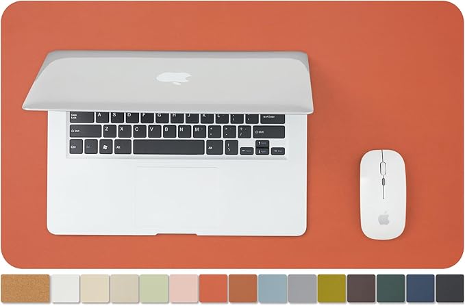 Cork Desk Mat - Small Dual - Sided Desk Pad for Office and Home - Desk Organization and Accessories - Ideal for Large Mouse Pad and Small Desk Mats on Top of Desks(Orange,23.6"x 13.8") | Desk Pads Blotters - TrueDesk