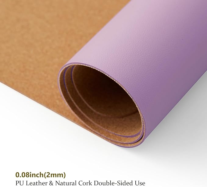 Cork Desk Mat - Small Dual - Sided Desk Pad for Office and Home - Desk Organization and Accessories - Ideal for Large Mouse Pad and Small Desk Mats on Top of Desks(Purple,23.6"x 13.8") | Desk Pads Blotters - TrueDesk