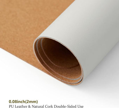 Cork Desk Mat - Small Dual - Sided Desk Pad for Office and Home - Desk Organization and Accessories - Ideal for Large Mouse Pad and Small Desk Mats on Top of Desks(White,23.6"x 13.8") | Desk Pads Blotters - TrueDesk
