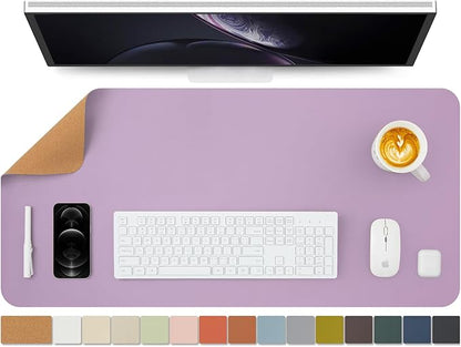 Cork Purple Desk Mat - Dual - Sided Desk Pad for Office and Home - Desk Organization and Accessories - Ideal for Large Mouse Pad and Desk Mats on Top of Desks(36"x 17") | Desk Pads Blotters - TrueDesk