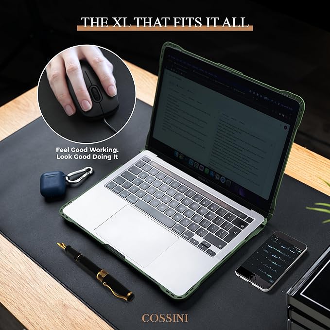 Cossini XL Desk Pad - Large Vegan Leather Desk Mat 17 x 36 - Buttery Smooth Writing, Damage Blocking, Non - Slip, Waterproof - Home Office Computer Desk Protector Blotter Laptop Keyboard Mouse Pad | Desk Pads Blotters - TrueDesk