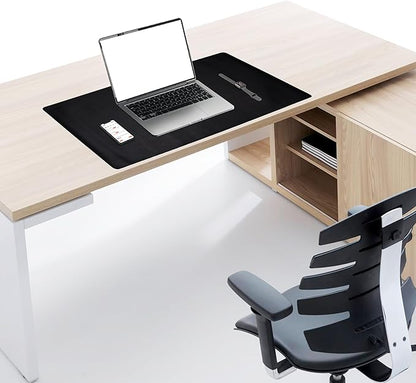 Cossini XL Desk Pad - Large Vegan Leather Desk Mat 17 x 36 - Buttery Smooth Writing, Damage Blocking, Non - Slip, Waterproof - Home Office Computer Desk Protector Blotter Laptop Keyboard Mouse Pad | Desk Pads Blotters - TrueDesk