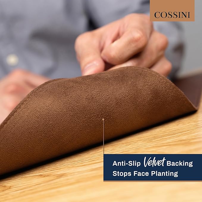 Cossini XL Desk Pad - Large Vegan Leather Desk Mat (17 x 36) - Buttery Smooth Writing, Damage Blocking, Non - Slip, Waterproof - Home Office Computer Desk Protector Blotter Laptop Keyboard Mouse Pad | Desk Pads Blotters - TrueDesk