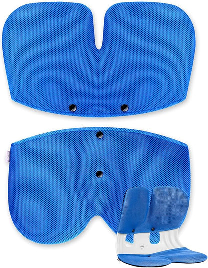 curble Grand Cover, Detachable Cover for Adult Chair, Ergonomic Chair Back Support and Lumbar Support (Blue) | Back Seat Cushions - TrueDesk