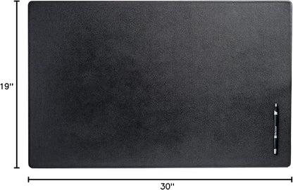 Dacasso Pad Without Side Rails Luxury Leather Blotter for Writing - Executive Desk Surface Protector, 30” x 19”, Black | Desk Pads Blotters - TrueDesk