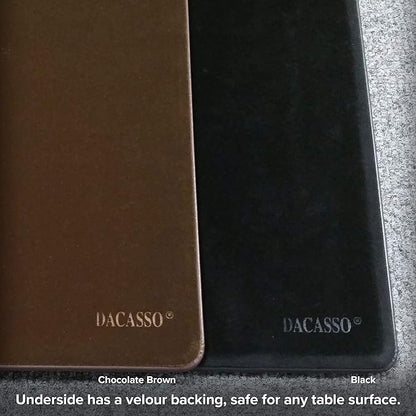 Dacasso Pad Without Side Rails Luxury Leather Blotter for Writing - Executive Desk Surface Protector, 30” x 19”, Black | Desk Pads Blotters - TrueDesk