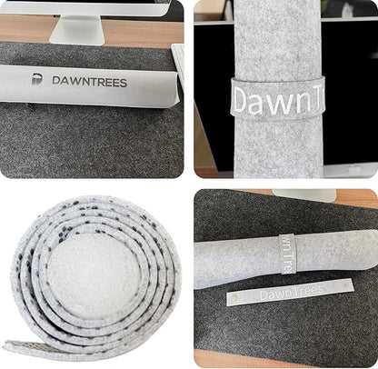 DawnTrees Felt Desk Pad,Keyboard Mat (35.8" x 11.8"),Large Felt Mouse Pad,Computer Desk Mat XL,Desk Protector for Office (Light Gray) | Mouse Pads - TrueDesk