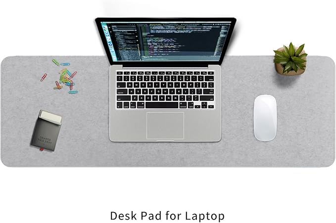 DawnTrees Felt Desk Pad,Keyboard Mat (35.8" x 11.8"),Large Felt Mouse Pad,Computer Desk Mat XL,Desk Protector for Office (Light Gray) | Mouse Pads - TrueDesk