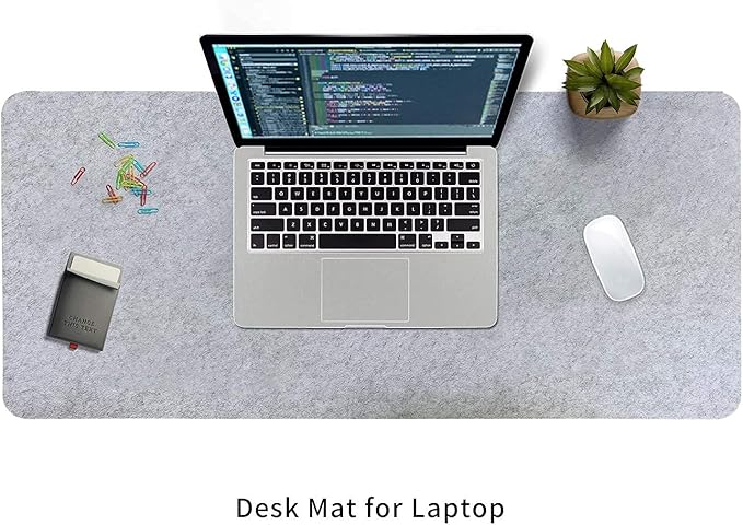 DAWNTREES Large Felt Desk Mat, 40''x16'' Full Felt Mouse Pad,Office Computer Desk Mat for Keyboard,100X40cm Desk Pad Protector (Light Grey) | Mouse Pads - TrueDesk