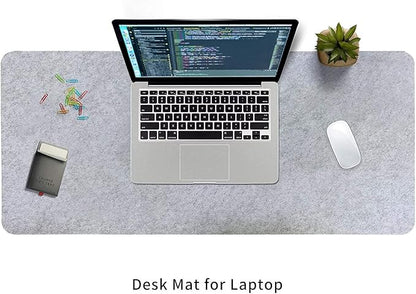 DAWNTREES Large Felt Desk Mat, 40''x16'' Full Felt Mouse Pad,Office Computer Desk Mat for Keyboard,100X40cm Desk Pad Protector (Light Grey) | Mouse Pads - TrueDesk