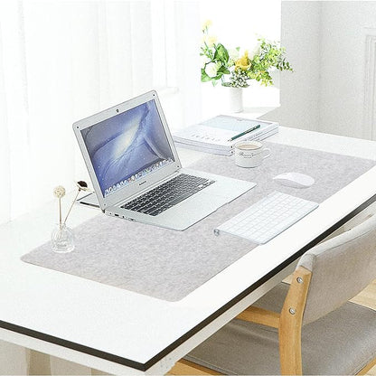 DAWNTREES Non - Slip Felt Desk Mat | 36''x15.8'' | Large Computer Desk Mat Keyboard and Mouse Pad | Office Desktop Pad Protector (Light Grey) | Desk Pads Blotters - TrueDesk