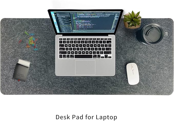 DAWNTREES Non - Slip Felt Desk Mat,36 x 15.8 Inches Large Desk Pad Protector,Office Computer Desk Mat for Full Keyboard and Mouse Pad | Mouse Pads - TrueDesk