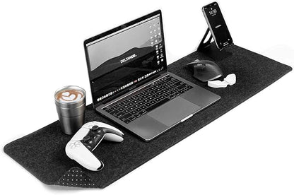 DELTAHUB - Minimalistic Felt Desk Protective Pad, Anti - Fray, Anti - Slip, Easy to Clean, Easy Glide, Long Lasting, Sleek Design, Comfortable, Resistant, Desk Mat, PC, Mac, Laptop - Medium (12x35inch) | Mouse Pads - TrueDesk