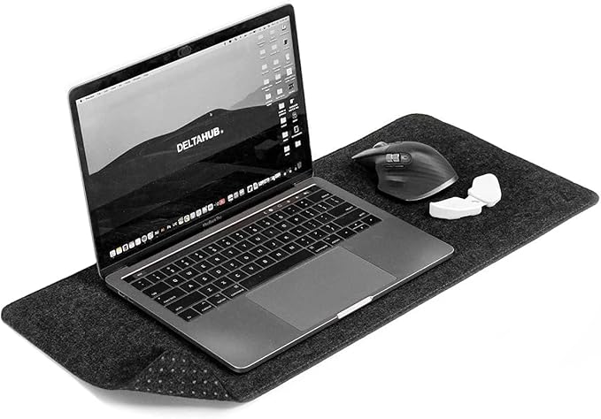 DELTAHUB - Minimalistic Felt Desk Protective Pad, Anti - Fray, Anti - Slip, Easy to Clean, Easy Glide, Long Lasting, Sleek Design, Comfortable, Resistant, Desk Mat, PC, Mac, Laptop - Small (11x25inch) | Mouse Pads - TrueDesk
