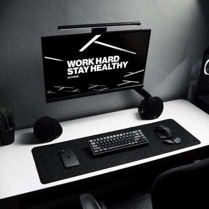 DELTAHUB - Minimalistic Felt Desk Protective Pad, Anti - Fray, Anti - Slip, Easy to Clean, Easy Glide, Long Lasting, Sleek Design, Comfortable, Resistant, Desk Mat, PC, Mac, Laptop - Large (18x32inch) | Mouse Pads - TrueDesk