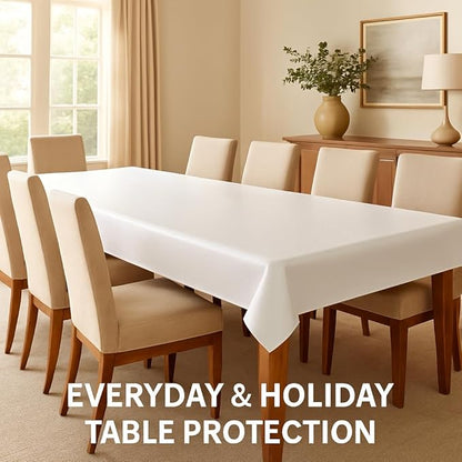Dependable Industries inc. Essentials Felt Back Vinyl Table Pad – Cut - to - Fit Waterproof Table Protector with Flannel Backing – Heat - Resistant Dining Table Cover, 52" x 108" | Table Pads - TrueDesk