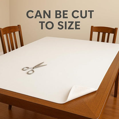 Dependable Industries inc. Essentials Felt Back Vinyl Table Pad – Cut - to - Fit Waterproof Table Protector with Flannel Backing – Heat - Resistant Dining Table Cover, 52" x 108" | Table Pads - TrueDesk