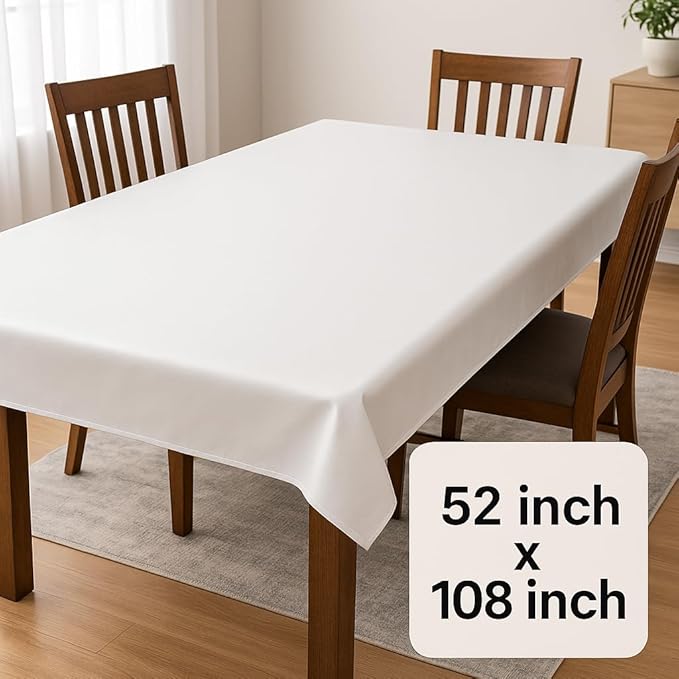 Dependable Industries inc. Essentials Felt Back Vinyl Table Pad – Cut - to - Fit Waterproof Table Protector with Flannel Backing – Heat - Resistant Dining Table Cover, 52" x 108" | Table Pads - TrueDesk